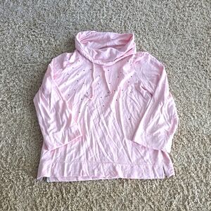 Rafaella Weekend Pink Embellished Soft Hoodie NWOT